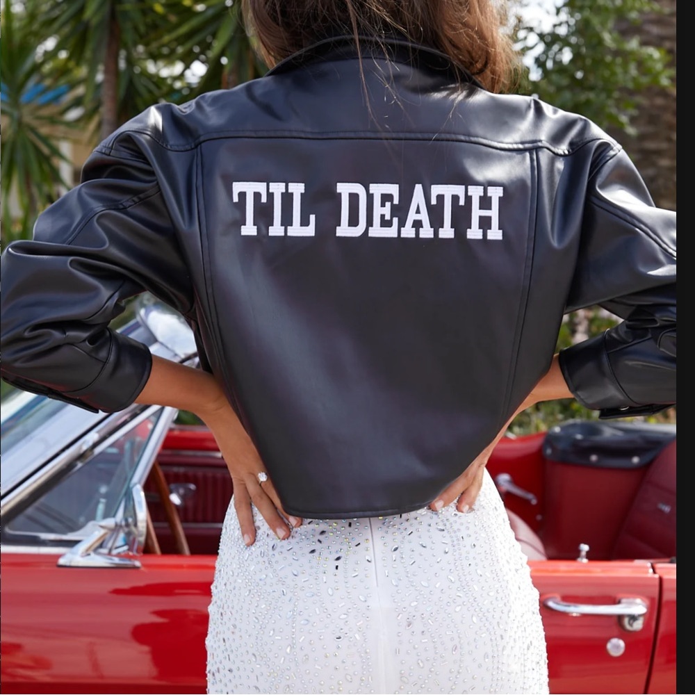 Til Death Vegan Black Leather Jacket